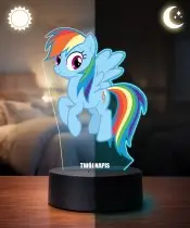 Mein kleines Pony Rainbow Dash 3D-gedruckte LED-Lampe