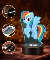 Mein kleines Pony Rainbow Dash 3D-gedruckte LED-Lampe
