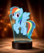 Mein kleines Pony Rainbow Dash 3D-gedruckte LED-Lampe