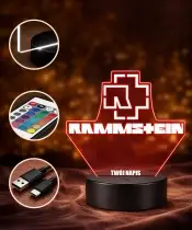 3D Plexido Rammstein Logo LED Lamp