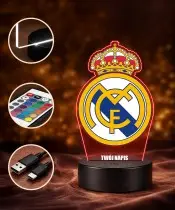 3D-Plexido-LED-Lampe mit Real Madrid-Aufdruck