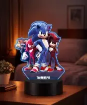 3D Plexido LED Lamp with Print Fairy Tale Game Sonic Characters