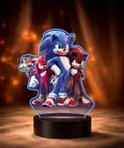 3D-Plexido-LED-Lampe mit Fairy Tale Game Sonic Characters-Aufdruck