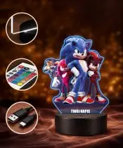 3D Plexido LED Lamp with Print Fairy Tale Game Sonic Characters