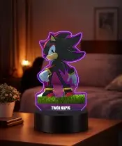 3D Plexido LED Lamp with Print Fairy Tale Game Sonic Character