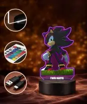 3D-Plexido-LED-Lampe mit einem Fairy Tale Game Sonic-Charakteraufdruck