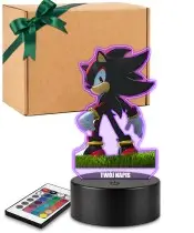 3D Plexido LED Lamp with Print Fairy Tale Game Sonic Character