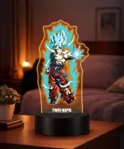 3D Plexido LED Lamp with Goku Transformation Print