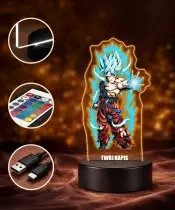 3D Plexido LED Lamp with Goku Transformation Print