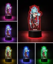 3D Plexido LED Lamp with Goku Transformation Print