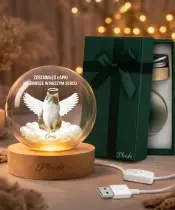 Kula Kryształowa 3D Pamiątka Pupila Kota ze Zdjęciem i Imieniem