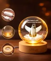 Kula Kryształowa 3D Pamiątka Pupila Kota ze Zdjęciem i Imieniem