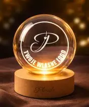 Kryształowa Kula 3D z Własnym Logo Personalizowany Prezent LED