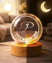 Kryształowa Kula 3D z Własnym Logo Personalizowany Prezent LED