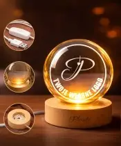 Kryształowa Kula 3D z Własnym Logo Personalizowany Prezent LED