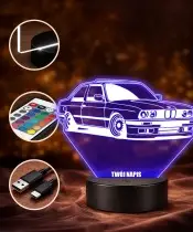 Lampka LED 3D Plexido Samochód BMW E30 Coupe