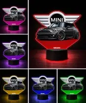 3D LED Lamp with UV Print Car MINI Cooper S with Logo