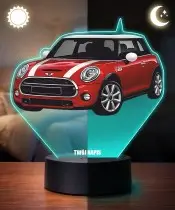 3D-LED-Lampe mit UV-Druck Auto MINI Cooper S
