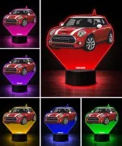 3D-LED-Lampe mit UV-Druck Auto MINI Cooper S