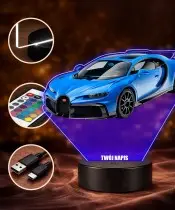 3D LED Lamp with UV Print Car Bugatti Chiron