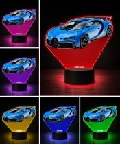 Lampka LED 3D z Nadrukiem UV Samochód Bugatti Chiron