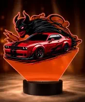 3D-LED-Lampe mit UV-Druck Auto Dodge Challenger SRT Demon