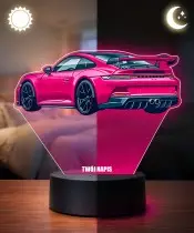 Lampka LED 3D z Nadrukiem UV Samochód Porsche 911 GT3