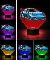 Lampka LED 3D z Nadrukiem UV Samochód Porsche 911 GT3 RS