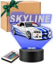 3D LED Lamp with UV Print Car Nissan Skyline GT-R R34 with Lettering