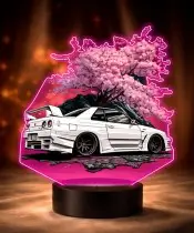 3D-LED-Lampe mit UV-Druck Auto Nissan Skyline GT-R R34 Sakura