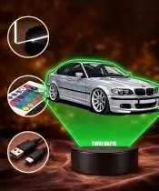 Lampka LED 3D z Nadrukiem UV Samochód BMW Seria 3 E46 Sedan