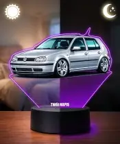 3D LED Lamp with UV Print Car Volkswagen Golf IV