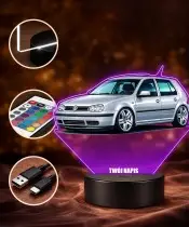 3D LED Lamp with UV Print Car Volkswagen Golf IV