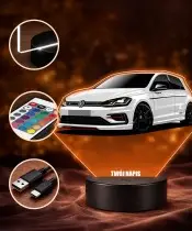 3D-LED-Lampe mit UV-Druck Auto Volkswagen Golf VII GTI