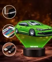 3D-LED-Lampe mit UV-Druck Auto Volkswagen Scirocco R