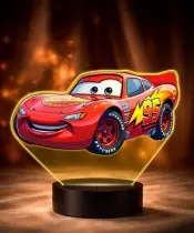 Cars Lightning McQueen 3D LED Nachtlicht mit Namen