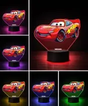 Cars Lightning McQueen 3D LED Nachtlicht mit Namen