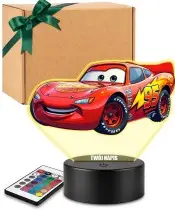 Cars Lightning McQueen 3D LED Night Light with Name