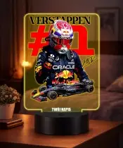 Max Verstappen F1 3D LED Night Light with Name