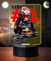Lampka Nocna LED 3D Max Verstappen Formuła 1 z Imieniem