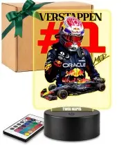 Max Verstappen Formel 1 3D LED Nachtlicht mit Namen