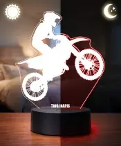 Lampka Nocna LED 3D Motocross Sylwetka z Imieniem