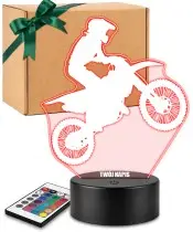 Lampka Nocna LED 3D Motocross Sylwetka z Imieniem