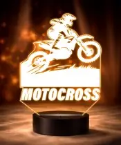 Motocross 3D LED Night Light with Name