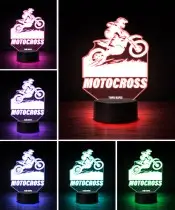 Motocross 3D LED Night Light with Name