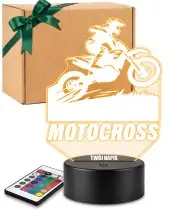 Motocross 3D LED Nachtlicht mit Namen