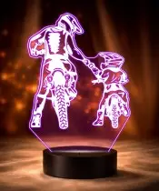 Motocross Rider with Child 3D LED Night Light with Name