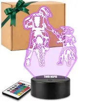 Motocross Fahrer mit Kind 3D LED Nachtlicht mit Namen
