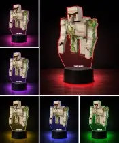 Lampka Nocna LED 3D Minecraft Golem z Imieniem