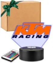 Lampka Nocna LED 3D KTM Racing z Imieniem
